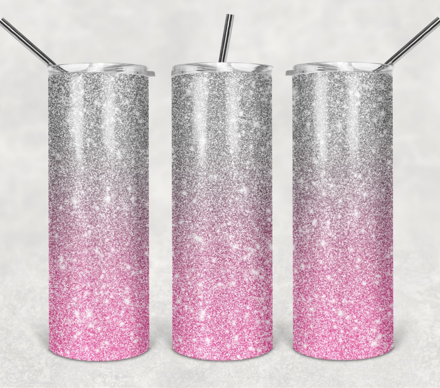 Silver to Pink Gradient 20 oz tumbler